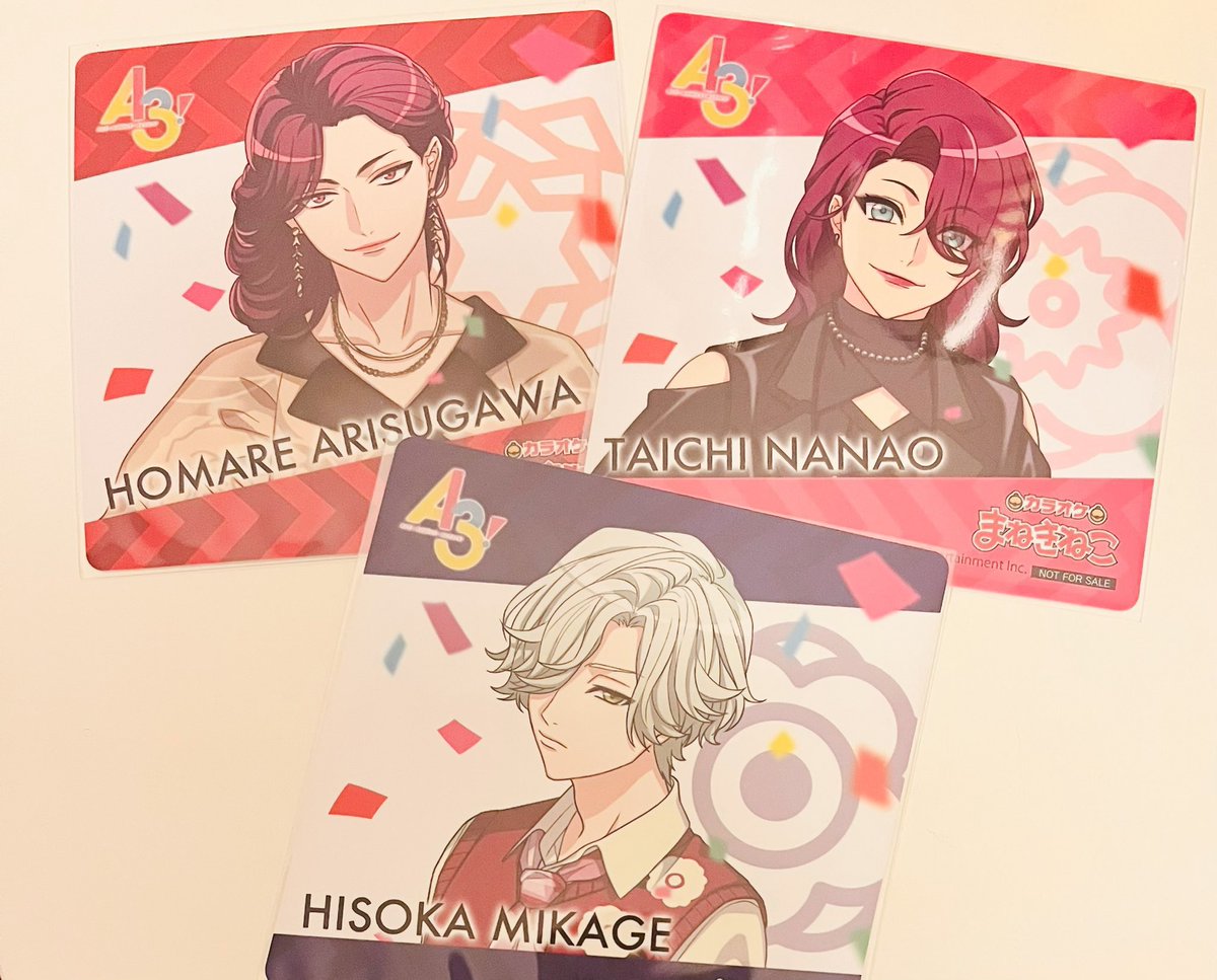 g_ikma9's tweet photo. 【 A3! 交換 】まねきねこ コラボ カラオケ コースター 第九回公演 第十回公演

譲▶︎画像参照
求▶︎画像2 太一、密、誉
or今弾 密、真澄

👑は誉のみ
💖は誉or密
今弾は印無しとの交換

郵送

検索からもお気軽にお声掛け下さい🌸 https://t.co/oACJGHWtzX