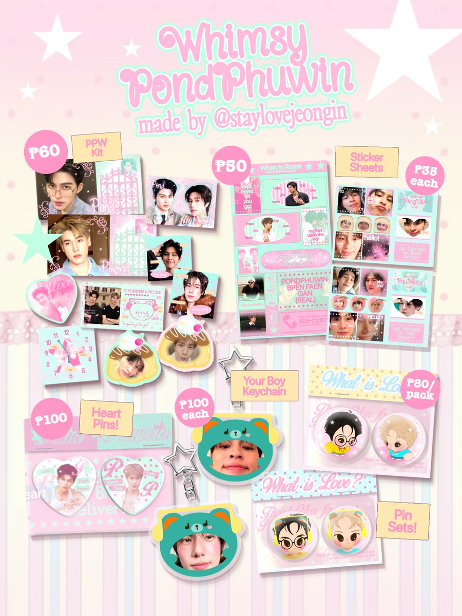staylovejeongin's tweet photo. 𑣲⋆ Whimsy PondPhuwin! ഒ·˚
⋮ ⌗ ┆made by @staylovejeongin 

໒꒱  OPEN FOR PRE-ORDER ! 
Order Form➡️ https://t.co/wqmiUft8xM

🗓️Pre-Order Period: 10/02-10/12 
PREVIEWS &amp; SAMPLES⬇️

#PondPhuwin #ppnaravit #phuwintang #ปอนด์ภูวินทร์ https://t.co/gZrGHjJTA9