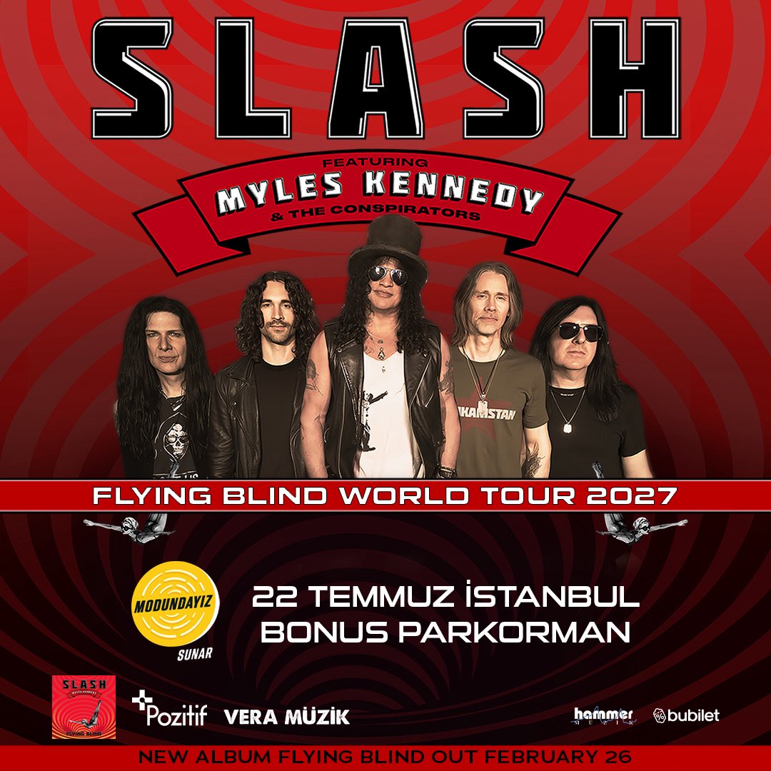 bubilet's tweet photo. Rock tarihinin en önemli ikonlarından SLASH geliyor! ❤️‍🔥

Slash Featuring Myles Kennedy And The Conspirators, 22 Temmuz’da Bonus Parkorman’da.

- Sanatçı Ön Satış : 7 Ekim Çarşamba 10:00
- Yerel Ön Satışlar: 8 Ekim Perşembe 10:00
- Spotify Ön Satış: 8 Ekim Perşembe 12:00 
- Genel Satış: 9 Ekim Cuma 10:00

Detaylar profildeki linkte.