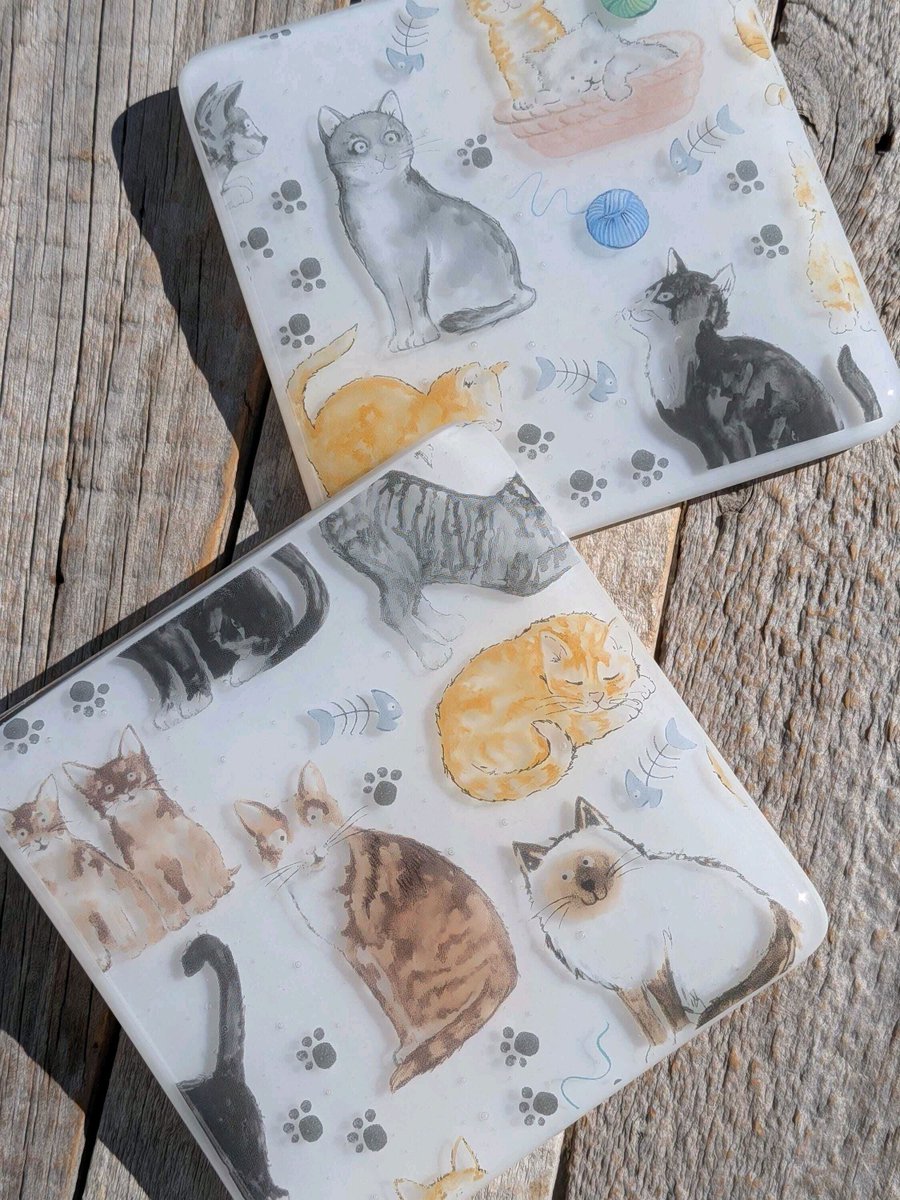 Samphireglass's tweet photo. Sweet cat themed fused glass coasters. Wonderful handcrafted white glass coasters with sweet cat designs. Perfect gift for the home.
#homedecor #gifts #handcrafted
https://t.co/Ohbhbq9sYJ https://t.co/tJopAcWb7e