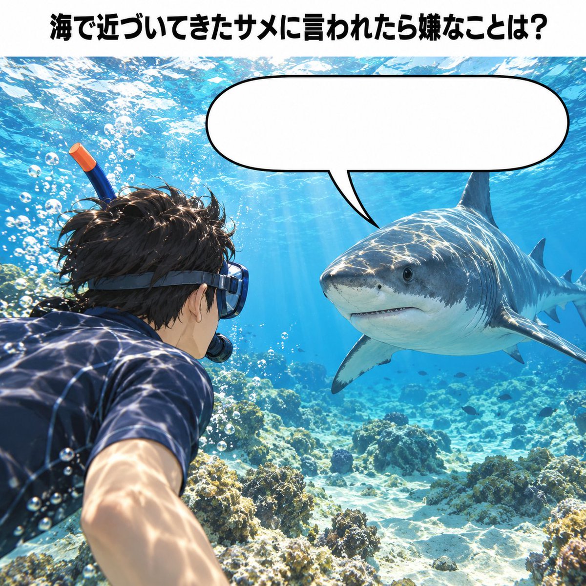 Ogiriodai's tweet photo. 【お題】
サメに言われたら嫌なこと https://t.co/KCKzHqMWbw