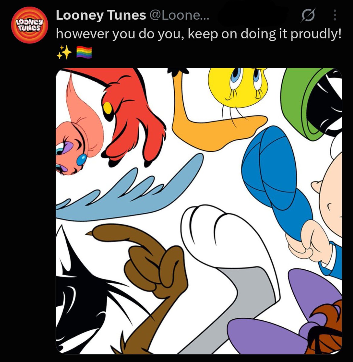 Silv__Silv's tweet photo. Como dato curioso, ayer me di cuenta que el perfil oficial abandonado de los Looney Tunes trataba el ser "looney" como equivalente a ser queer 🏳️‍🌈 https://t.co/0NM7w8xBIP