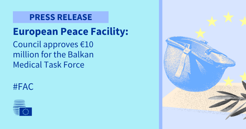 EUCouncilPress's tweet photo. #EuropeanPeaceFacility: @EUCouncil adopts the second assistance measure in support of the Balkan Medical Task Force worth €10 million.

A strong signal of EU continued commitment to security, stability &amp; resilience in the Western Balkans.

Read more 👇
https://t.co/CONkzNHVgC https://t.co/OHu0Rftiza