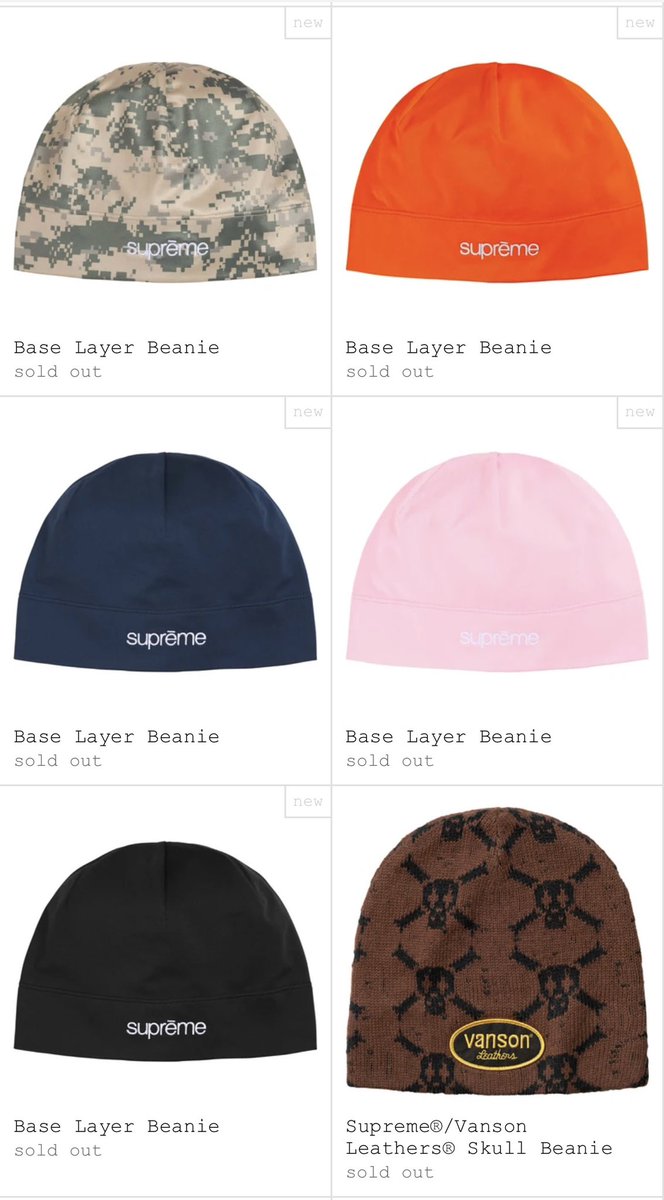 takashi8610's tweet photo. supreme 
Base Layer Beanie
いつのまにか🇯🇵も全カラー
ない
になってる😅 https://t.co/iAMLi5VRJI