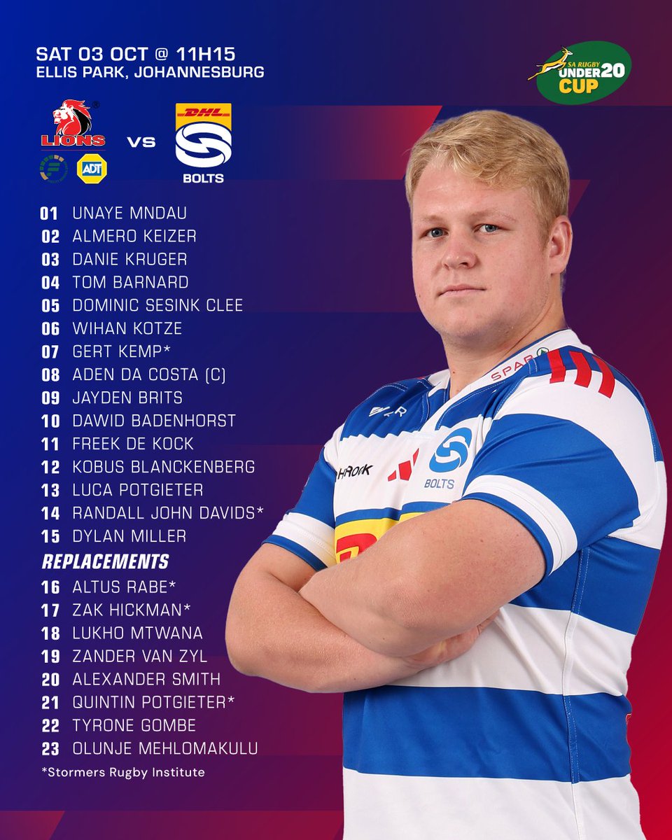 THESTORMERS's tweet photo. The DHL Stormers Bolts play their last away game of the season up in Joburg on Saturday.
📢 Team announcement https://t.co/X8huE8Eu1L
#inittogether https://t.co/4YiTHw2zGS