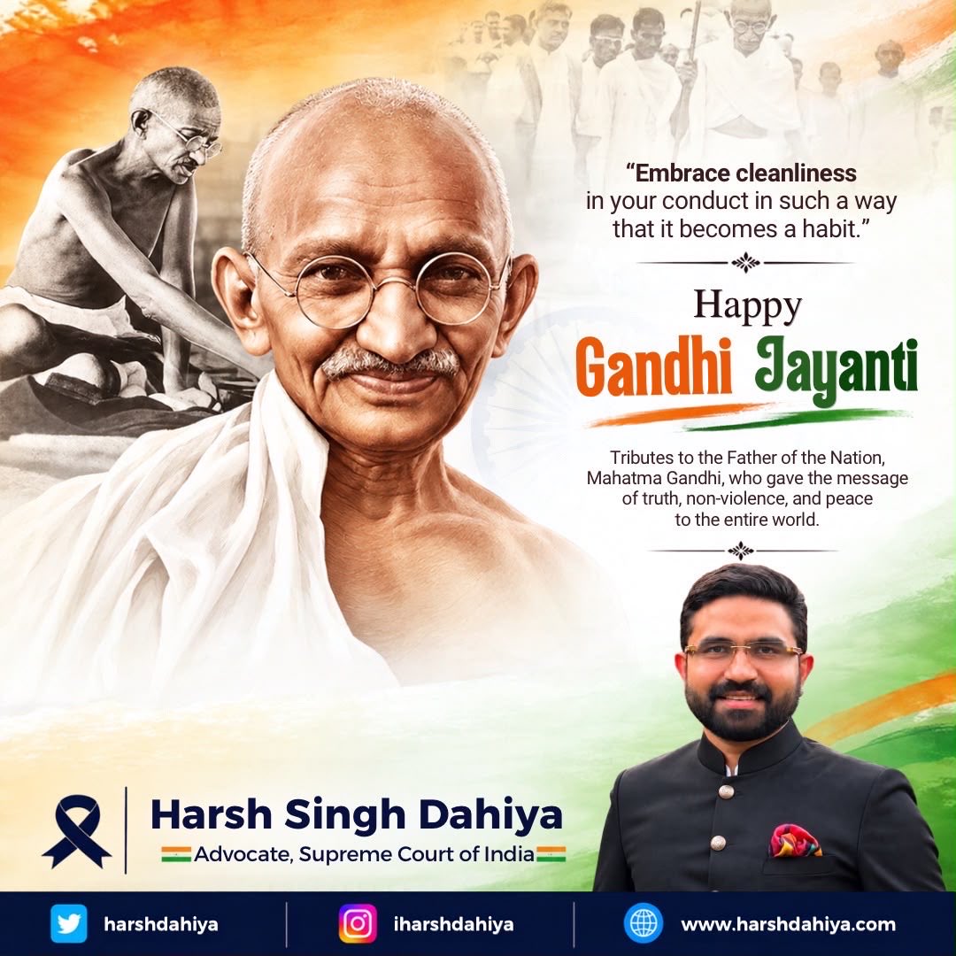 HarshDahiya's tweet photo. Remembering the timeless values of truth, non-violence and cleanliness. 🇮🇳

Happy Gandhi Jayanti! 🙏🏻 https://t.co/APulyLUNQK