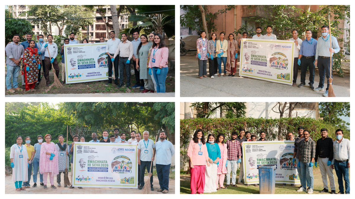 icmrnioh's tweet photo. @ICMR_NIOHR organized a department-wise #Shramdan drive &amp; slogan campaign under #स्वच्छताहीसेवा (#स्वच्छतापखवाड़ा)! 🧹🌱 Our dedicated staff united across the campus to ensure a cleaner, healthier workspace. ✨ #स्वच्छभारत #CleanCampus https://t.co/VMqj2zfnmq