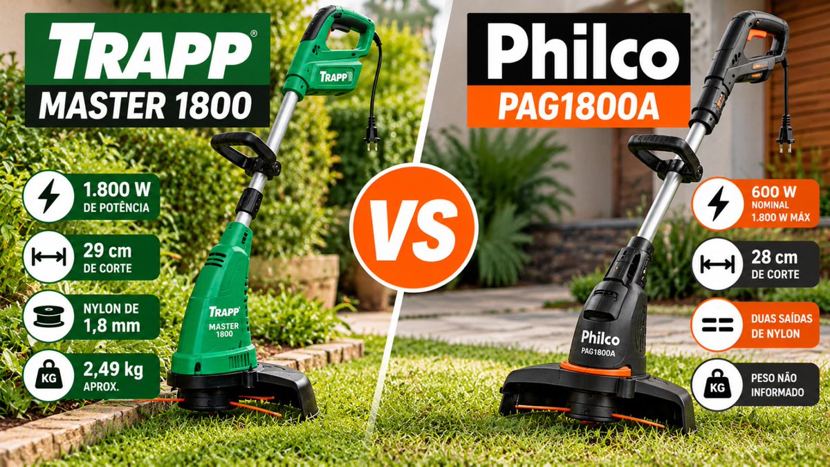 Fernand46914411's tweet photo. Trapp Master 1800 vs Philco PAG1800A: qual aparador de grama de 1.800 W vale mais a pena?

https://t.co/emjgGLyxsm

#Roçadeira #CuidadosComOJardim #ofertas https://t.co/Bq4qJzxMpN