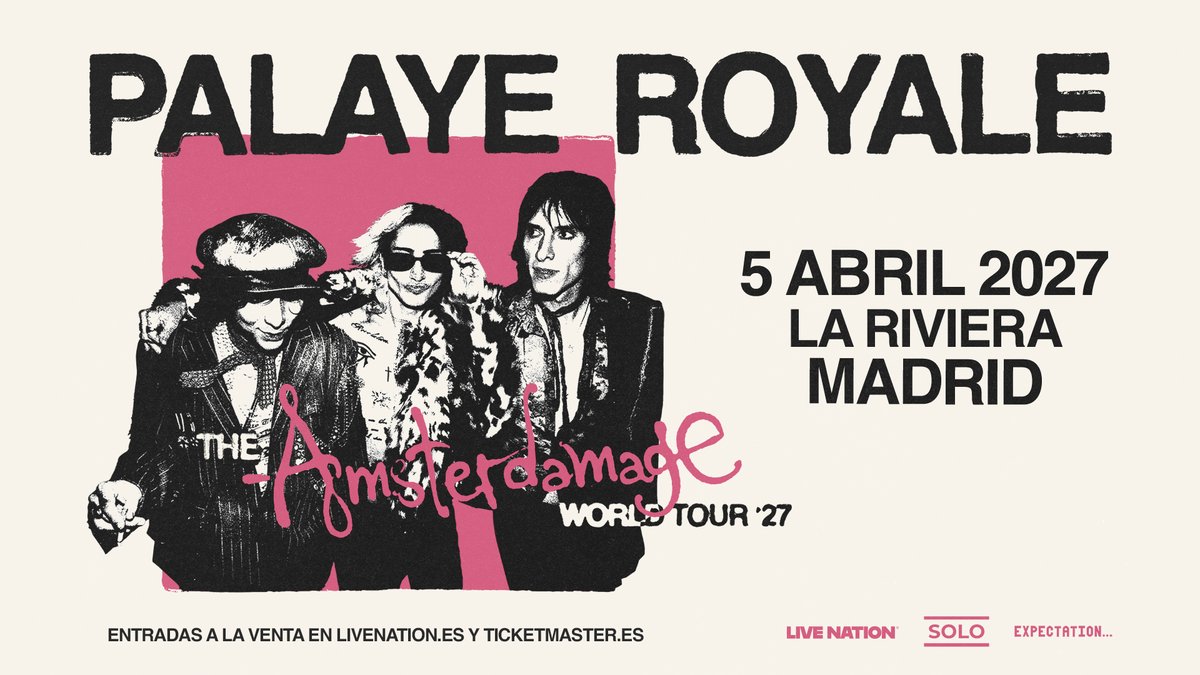 LiveNationES's tweet photo. 🖤¡Palaye Royale anuncia Amsterdamage Tour en Madrid!

🎟️Entradas a la venta el viernes 9 de octubre a las 10h en https://t.co/3p6gvn2c5s y Ticketmaster.

➕ info, preventas y precios: https://t.co/WIKKHfXxXS https://t.co/AZKZ75u7W1
