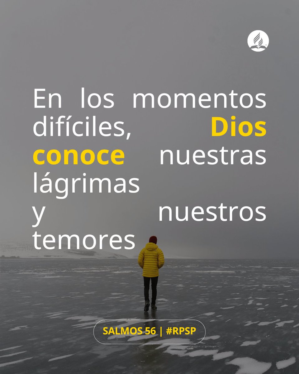 AdventistasDIA's tweet photo. En los momentos difíciles, Dios conoce nuestras lágrimas y nuestros temores. Como David, podemos aferrarnos a sus promesas y decir: “En Dios confío; no temeré”. Salmos 56 nos recuerda que podemos confiar en su Palabra. #RPSP https://t.co/HKQO1ydElV