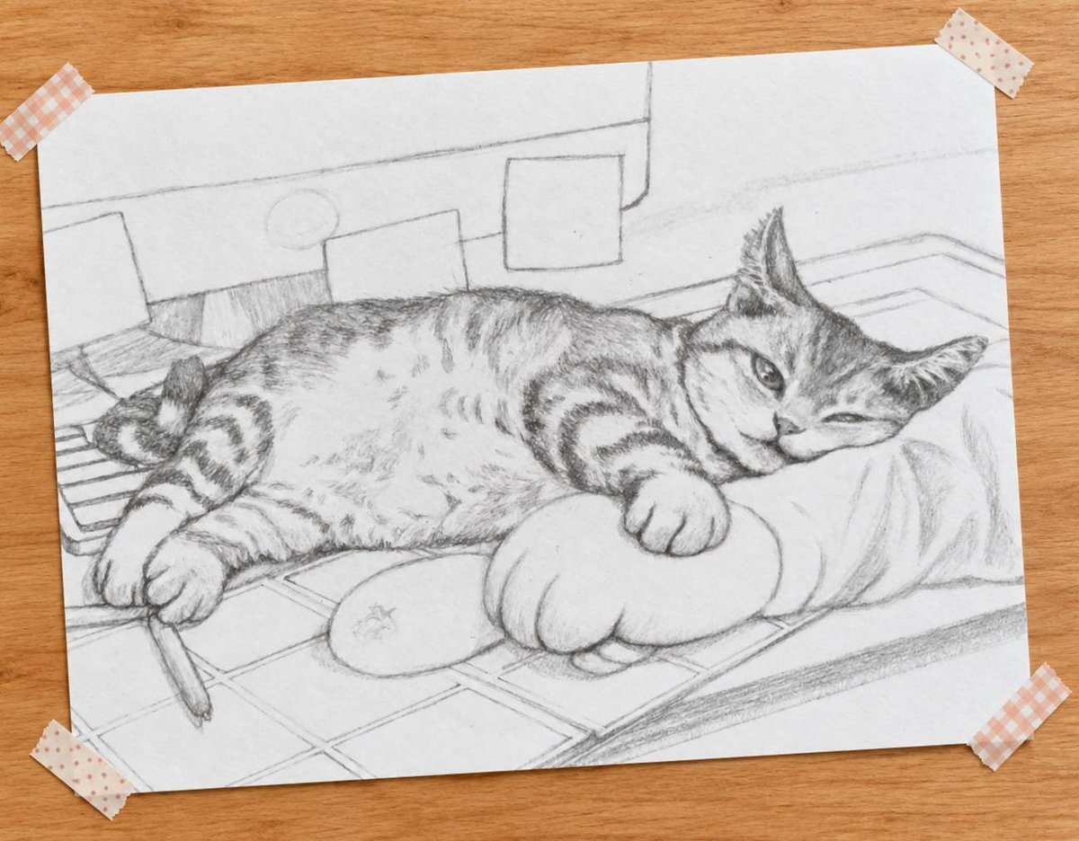 midsummer_02jp's tweet photo. ✏️今日もぷにちゃん描いています🐾
#cat #猫 #ねこ https://t.co/sqFOkfMQSu