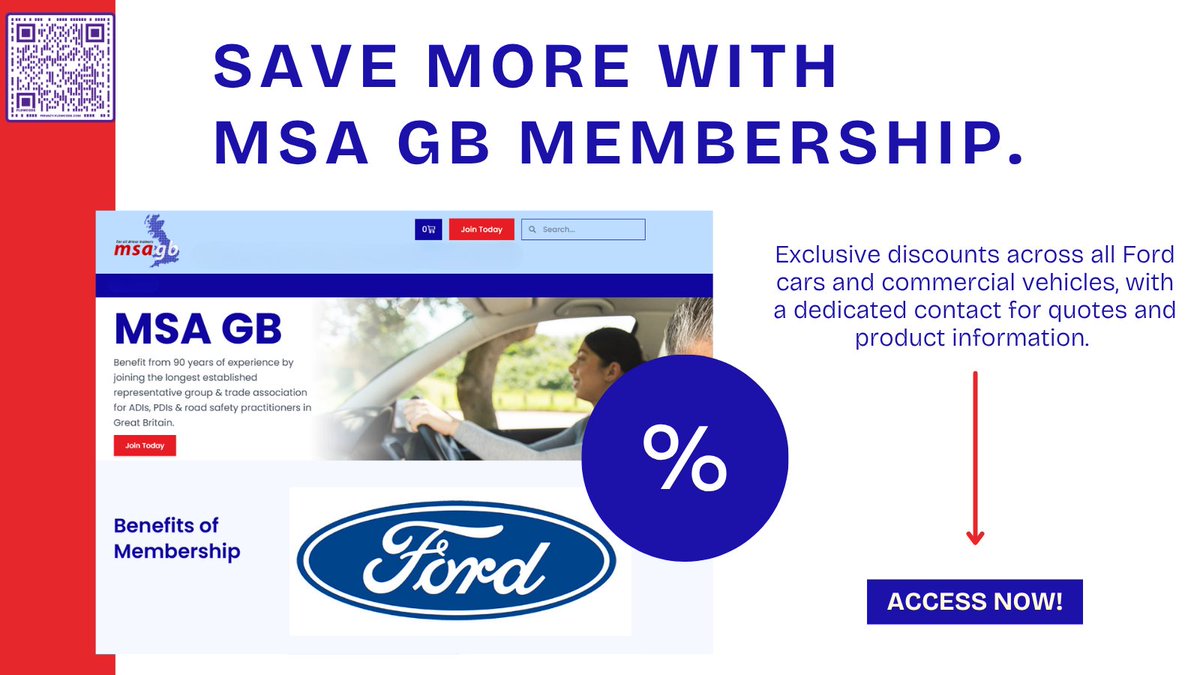 MSAGB's tweet photo. Thinking about your next tuition vehicle? MSA GB members have access to exclusive discounts across all Ford cars and commercial vehicles, with a dedicated contact for quotes and product information. Access the offer via the Member Area.  https://t.co/K3J7iltVvb https://t.co/k3SXOXmeoH