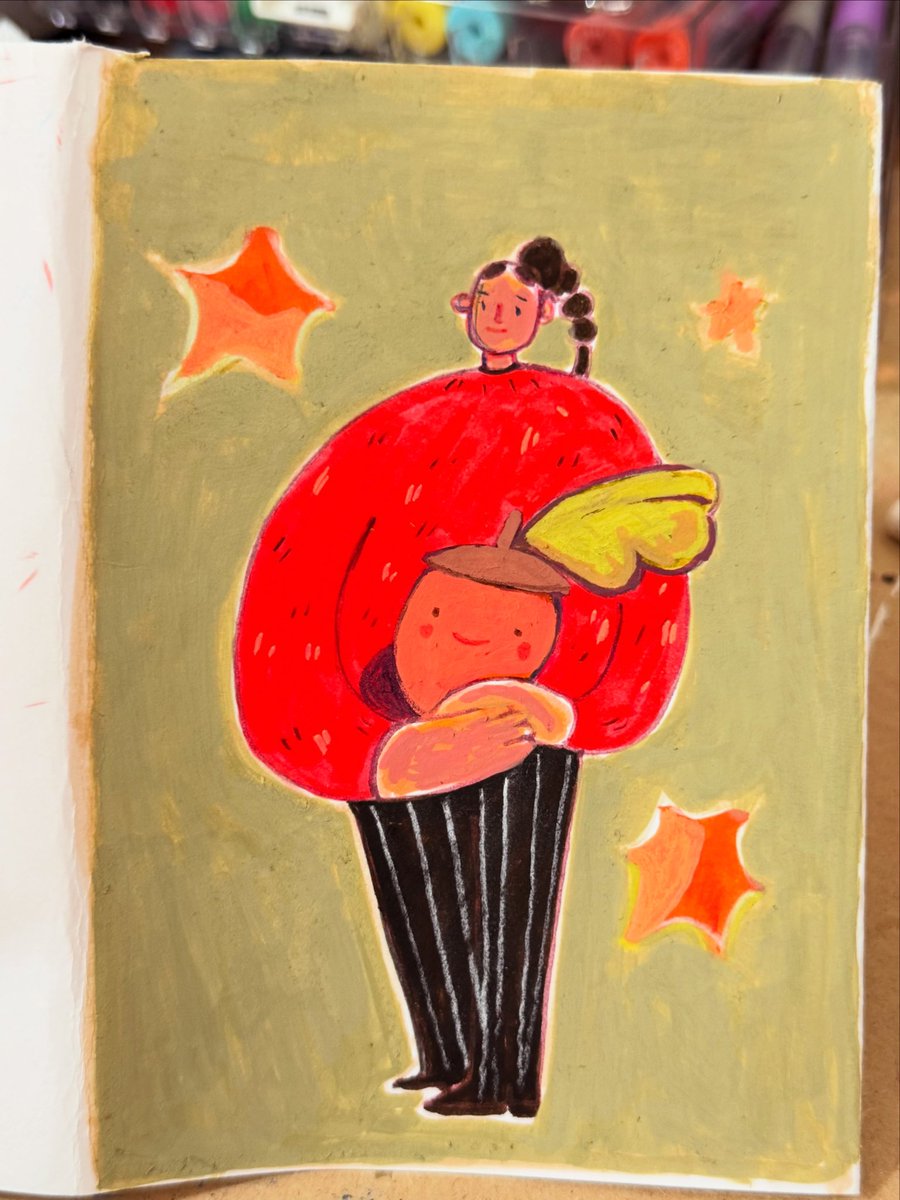 kushnir_iris's tweet photo. Peachtober, acron and some sketchbook pages #peachtober #illustration‌‌ #art https://t.co/111qNjlN3i