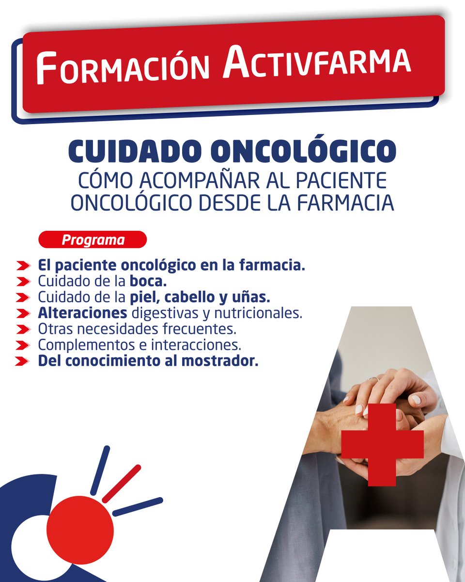 iCOFAS's tweet photo. Próxima formación Activfarma: Cuidado Oncológico 👐
Adquiere los conocimientos y herramientas prácticas para acompañar al paciente oncológico desde el mostrador

📍Doble convocatoria: Asturias y Cantabria
🟠¡Inscríbete antes del 5 de octubre!

#tufarmaciaempiezaentucooperativa https://t.co/3i3OVErUjf