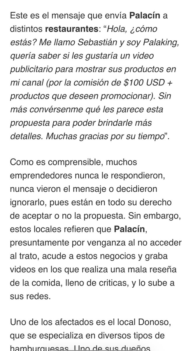 SofiaLopezLl's tweet photo. Sebastián Palacín Newel, cuya denuncia por violación se archivó en 2022 porque no se logró ubicar a la víctima. Ahora es “influencer” y en 2024 fue denunciado por hacer mala publicidad de locales por venganza. Mandaba el mismo mensaje que ahora exponen aunque con otro precio. https://t.co/nOKE51W2my