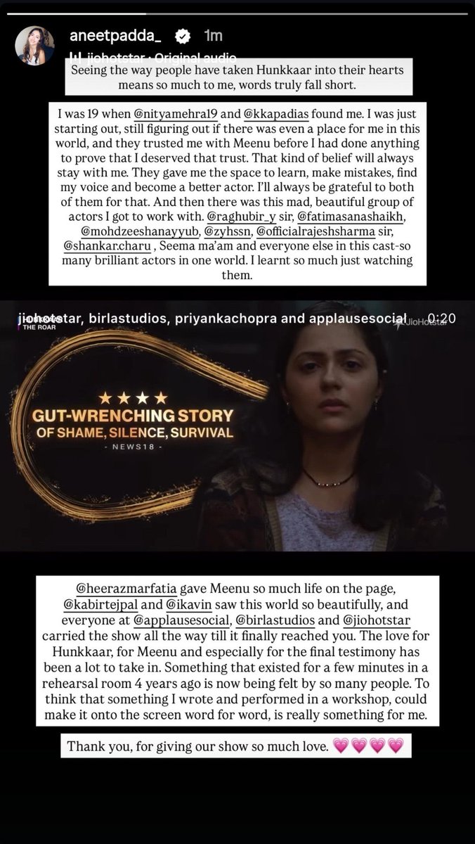 midnightpanda23's tweet photo. Awwwww Aneet story about Hunkkaar💗 https://t.co/nQTE4fluoq