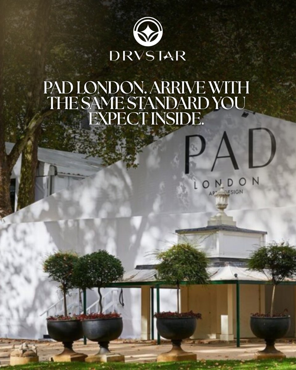 DrvstarExec's tweet photo. PAD London returns to Berkeley Square from 13 to 18 October 2026.
For collectors, design professionals, private clients and international guests.
Arrange your PAD London chauffeur travel:
https://t.co/AUMoPox9fB
Location:
Berkeley Square, Mayfair
.
#DRVSTAR #PADLondon https://t.co/HM8l2iPekm
