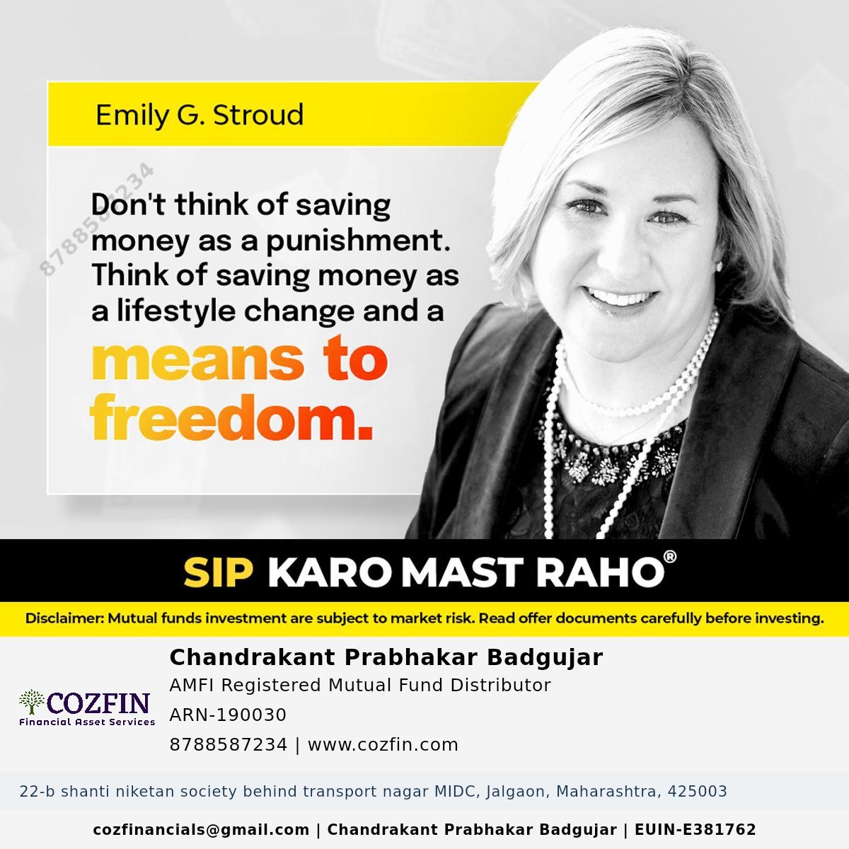cpbadgujar's tweet photo. COZFIN FINANCIAL ASSET SERVICES #cozfin #savings #discipline https://t.co/GIv7yzsTjr
