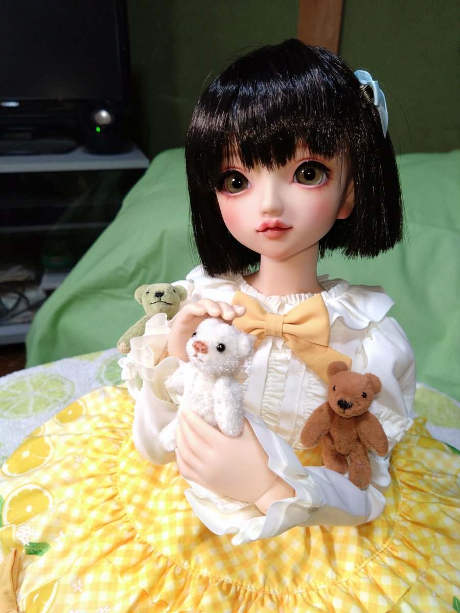 kakeru0629ike's tweet photo. そうそう、両手で優しく抱いてあげてね。
#スーパードルフィー　#タン肌
#うちのこかわいい
#テディベア　#ミニチュアベア　#ハンドメイド https://t.co/NDwJtb1vhz