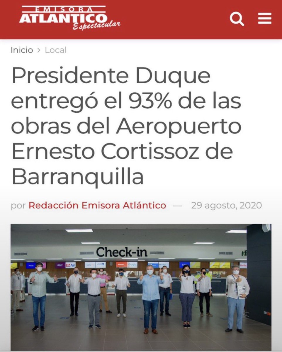 UnCafePorQuilla's tweet photo. 😂👉 ¿Y por qué van a invertir otra vez en el Aeropuerto Cortissoz si @IvanDuque lo dejó listo y lo entregó en BAQ en presencia del entonces alcalde charista @jaimepumarejo?

¿Quién responde por este engaño? ¿Dónde están las quejas de @AlejandroChar ante esta mentira?👇 https://t.co/V6oG2daeDr