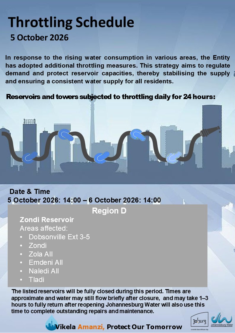 Official Johannesburg Water notice