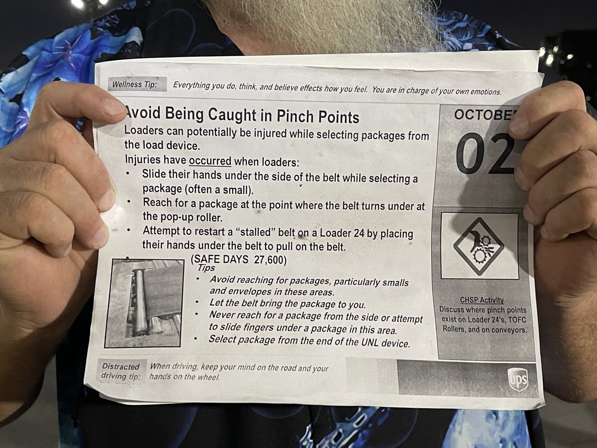 okc_preload's tweet photo. Goooood Friday we are having a safety cookout after the sort #OKC #Preload James has #PCM over pinch points๐คRemember to always follow the methods to avoid the pinch points, slip/fall -struck by injuries Be weather aware this weekend #LetsGetIt #UPS #FridayVibes #breakfastDOGS https://t.co/3jgt3dGkqH