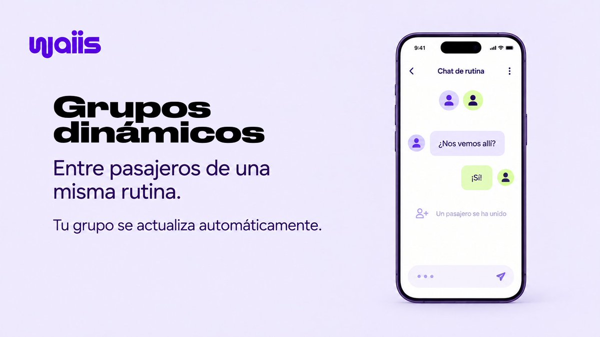 waiisapp's tweet photo. Compartís rutina. Ahora también tenéis vuestro chat. 

Con los grupos dinámicos de Waiis, podéis coordinaros desde la app: entras al grupo cuando te unes a la rutina y sales cuando dejas de formar parte de ella. 

Todo se actualiza automáticamente. https://t.co/Q6rBZtAMMH