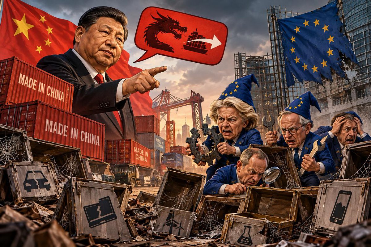 ElOjoEn's tweet photo. ⚠️🇨🇳🇪🇺 Pekín promete contramedidas si Bruselas impone restricciones discriminatorias contra empresas chinas

El Ministerio de Comercio de China advirtió que responderá con firmeza ante cualquier medida de la Unión Europea dirigida contra productos o compañías chinas.

Alemania y Francia trabajan en una propuesta inspirada en la Sección 301 de Estados Unidos, un mecanismo proteccionista para blindar el mercado europeo bajo el pretexto de la "competencia desleal".

Pekín señaló que esas presiones socavarían la confianza mutua mientras continúan las negociaciones comerciales entre China y la Unión Europea.