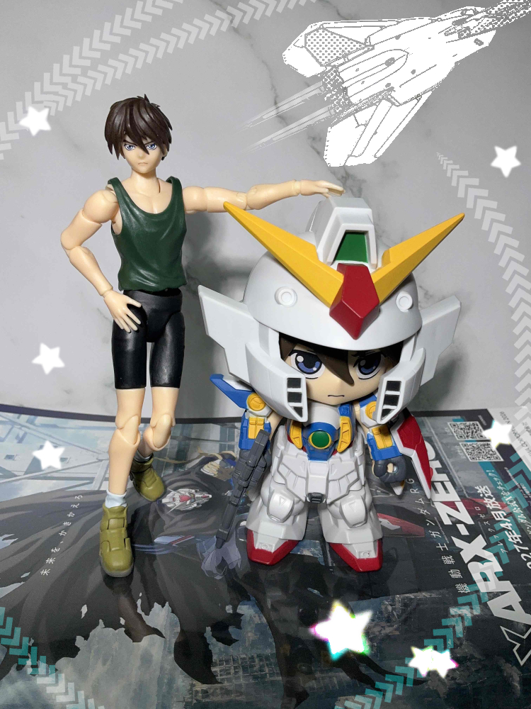 kajikaono's tweet photo. ガンダムクロスのヒイロ届きました～!!
WEBで見るより表情も可愛いですよ😊
これはデュオもきっと可愛いね✨

ただ…どうやってこのガンダム着せるのかと思ってたら…OH……
オレ、これ、知ってる……びんぼっちゃｍ… https://t.co/pIu8txzyaB
