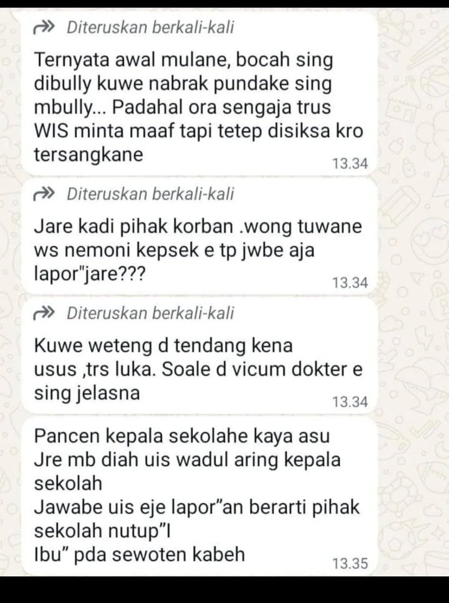 Xbacottetangga's tweet photo. 🚨 Update! 

Diduga Pihak SDN 01 Kebondalem Pemalang Menutupi Kejadian Perundungan

Menurut informasi Pihak korban, Keluarga sudah mendatangi pihak Sekolah, Namun diduga keluarga diminta untuk tidak lapor ke pihak berwajib, dan diminta untuk tutup mulut https://t.co/0f3tXOTrhO