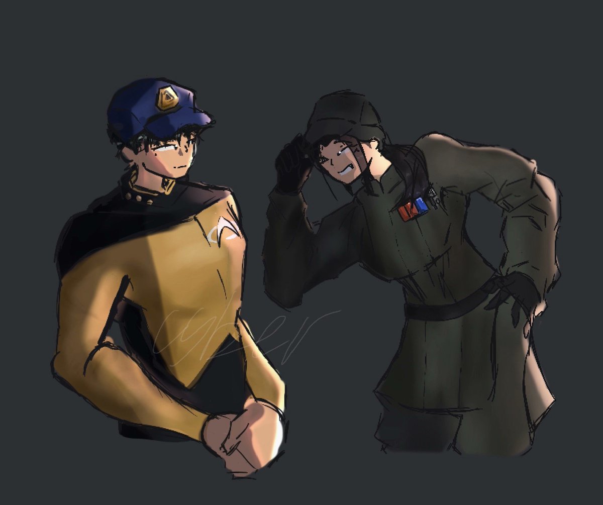 cyberisschway's tweet photo. #tdstober26
day 1 its still day 1 technically in my time guys 
commander dress up as star trek and dispatcher dress up as star wars officer https://t.co/tHrmIXcVuP
