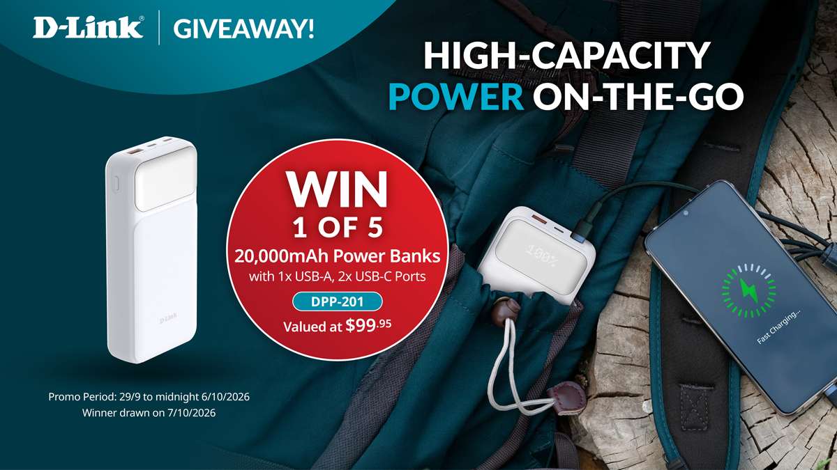 DLinkAustralia's tweet photo. ๐ WIN 1 OF 5 POWER BANKS! ๐ We're giving away 5 x D-Link DPP-201 20,000mAh Power Banks (RRP $99.95 each). ๐ Stay charged on the go
๐ https://t.co/PRDnPGJdh4
Entries close 6 Oct 2026.
#DLink #Giveaway #TechGiveaway https://t.co/0VQjDr3JXb