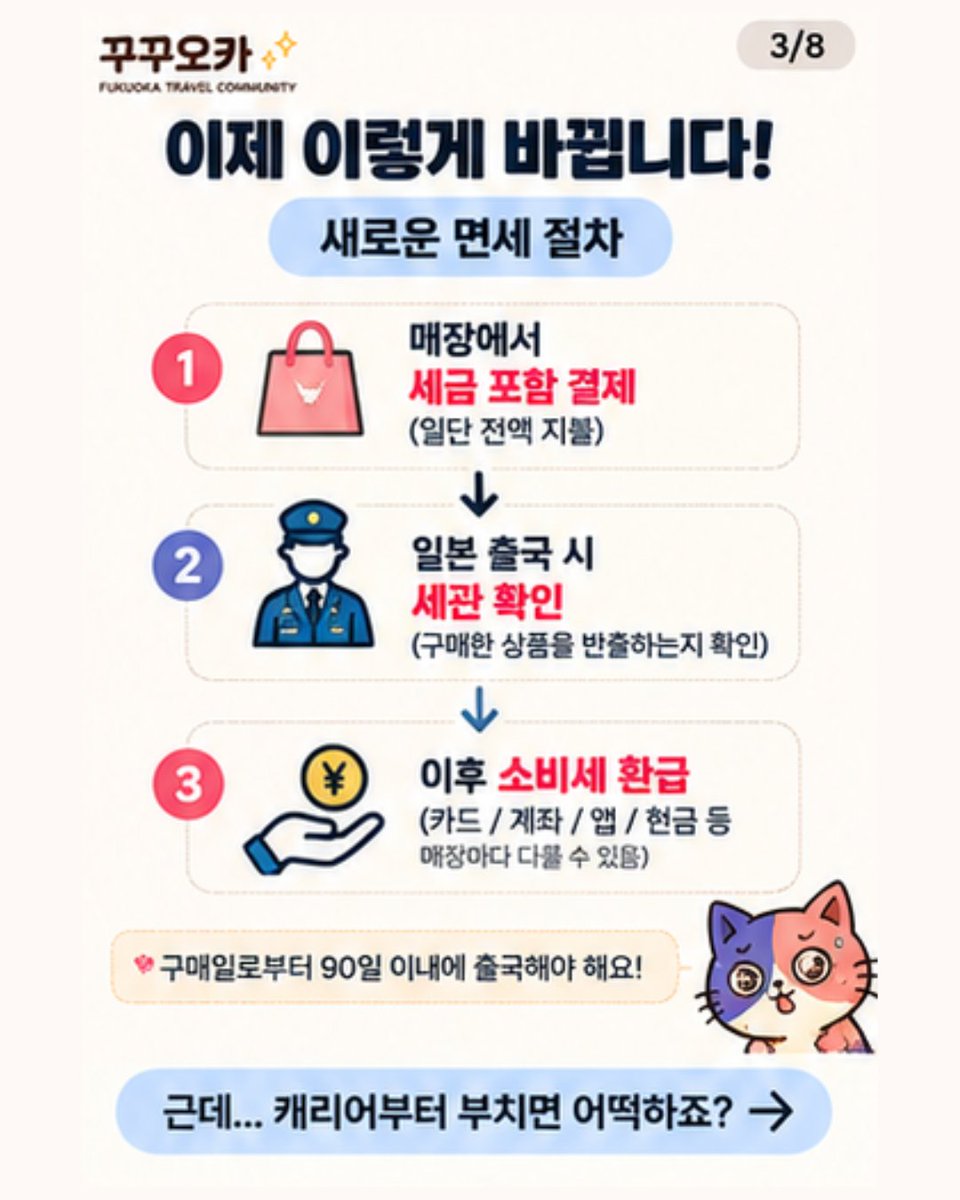 cucuoka_fukuoka's tweet photo. 일본여행 11월부터 면세 하는 방법이 바뀜!
다들 참고해주세요.. https://t.co/tJKBJz7JOz