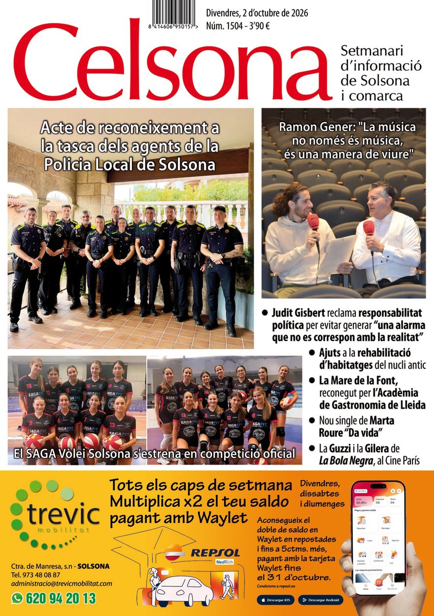 JosepMariaBores's tweet photo. Bon dia, solsonins. Us deixo la portada del Celsona per fer-vos deler. Us agradarà. #celsona #solsona #premsacomarcal https://t.co/MK7AjvIKmY