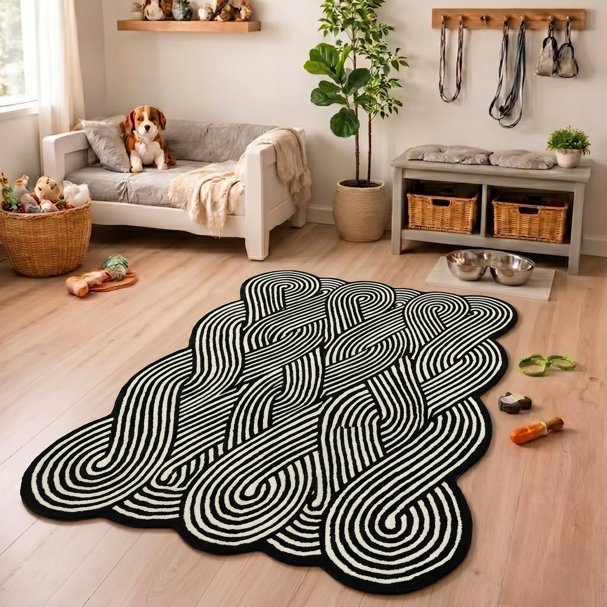 handloomde93574's tweet photo. Make a bold statement with this hand-tufted black and white optical illusion wavy rug.
Black and white rug,hand tufted wool rug, modern area rug, irregular shape rug,living room rug,
#WavyRug #BlackAndWhiteRug #HandTuftedRug #woolrug #IrregularRug #StatementRug #AreaRug https://t.co/k5YxZ4ws8P