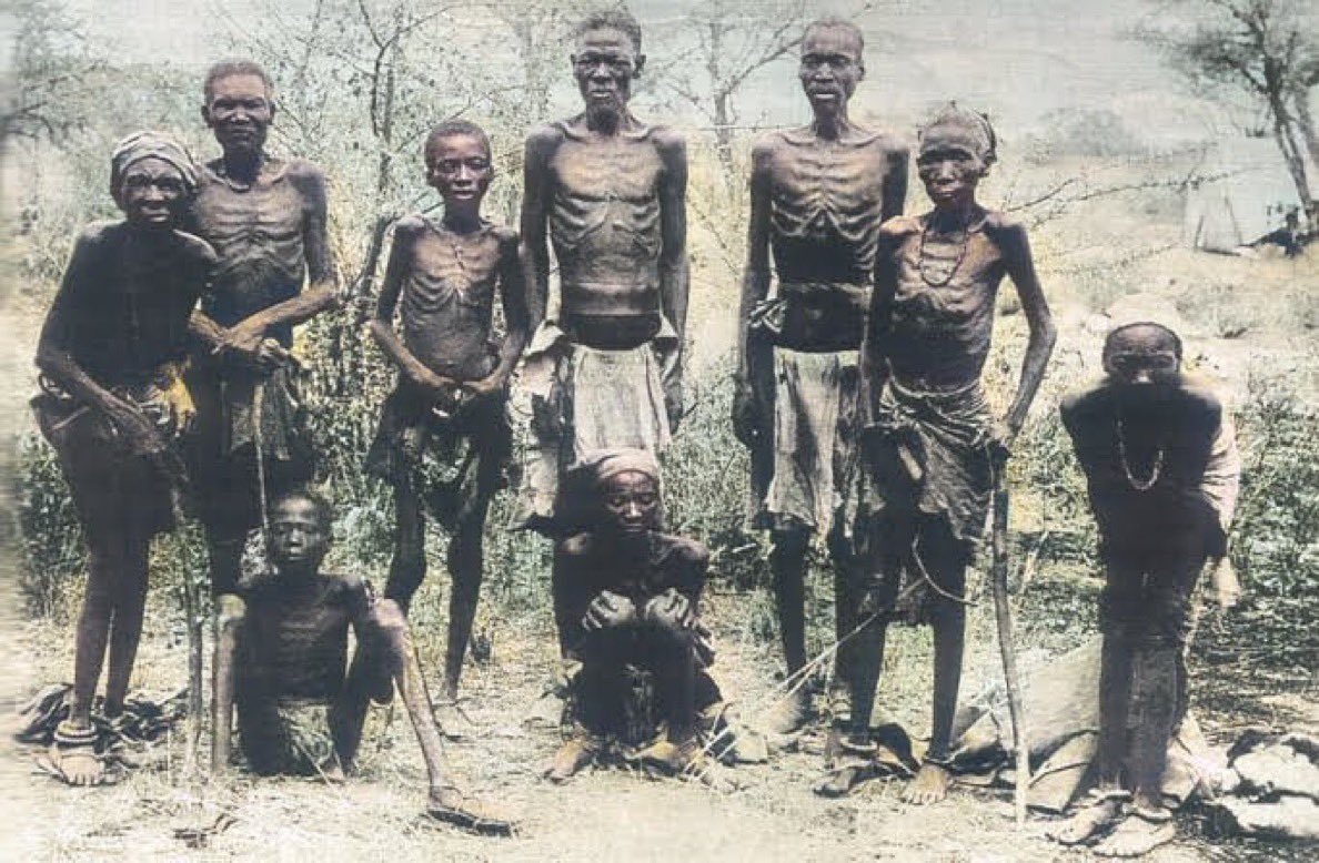 talkafricana's tweet photo. On this day in 1904, German General Lothar von Trotha issued an extermination order against the Herero and Nama peoples in present-day Namibia. The genocide that followed killed an estimated 65,000 Herero and 10,000 Namaqua, making it the first genocide of the 20th century. https://t.co/qB5Tbh72CF