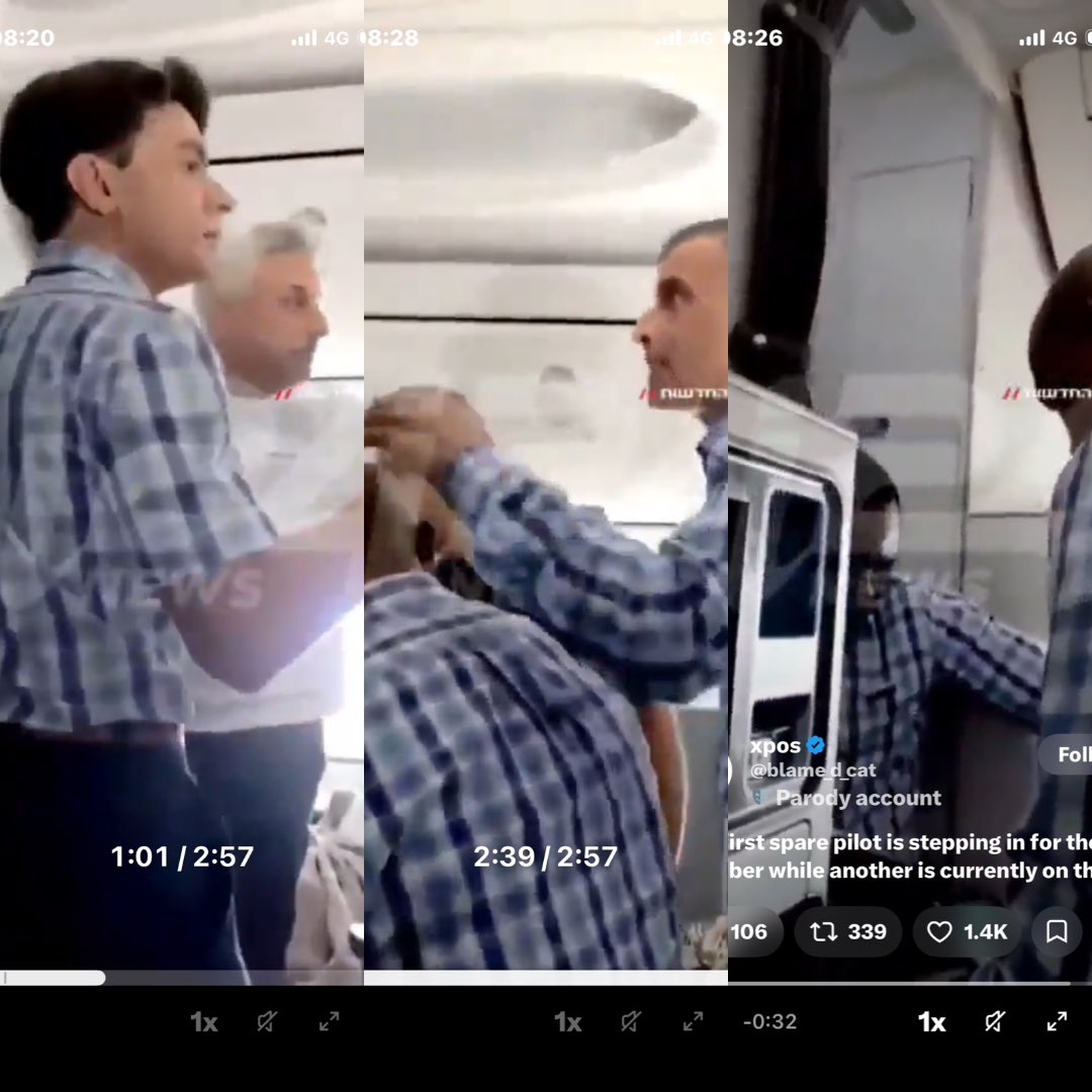 duzBme's tweet photo. @PirateIreland @EwanMacKenna @BowesChay 4 “cabin crew” in the same check shirt. If this was planned, an army, Mossad or IDF team could wear the real uniform. One might pass. The other three look issued, not attendants. #FZ1073 #FollowTheTape #SameShirtSameScript #NotTheUniform https://t.co/EeZq8vxkvz