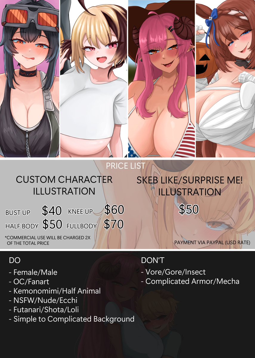 dominari19's tweet photo. ✨REPOST ARE REALLY APRECIATED✨

I opening my commission again this month for 4 slot

DM me here on X or through Discord or order via VGen if you interested

Your commission would help me alot Thank youu!!

#opencommisions #commission https://t.co/lH3aazXtkv