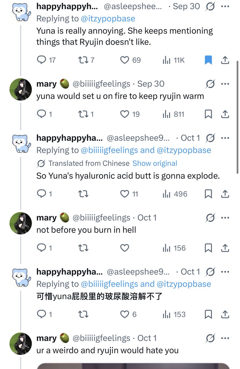 AiSte72311365's tweet photo. @syngotme They are comfortable saying other stuff too. And yet, despite how much they disgustingly attack yuna, yuna solo stans never retaliated to their insults by attacking Ryujin back- every single clap back is directed at the fans themselves.. so not all solo stans are mental.. https://t.co/mIIxIVRlB8