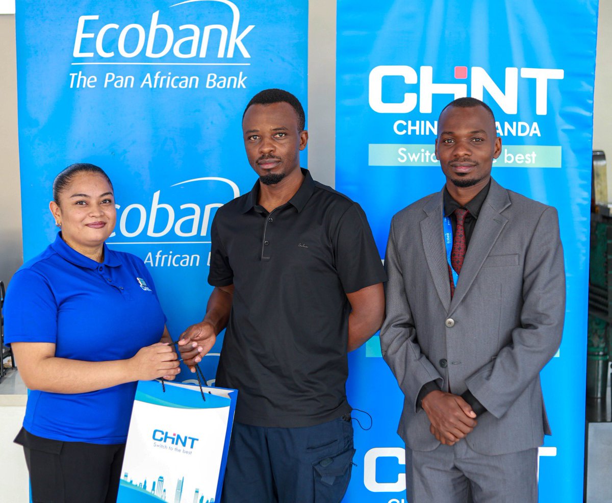 CHINTUganda's tweet photo. Great moments with our clients from Ecobank as we continue to build strong partnerships and meaningful connections. 🤝💙

CHINT Uganda — Switch to the best. ⚡

#CHINTUganda #Ecobank #SwitchToTheBest https://t.co/bDRk3McXka