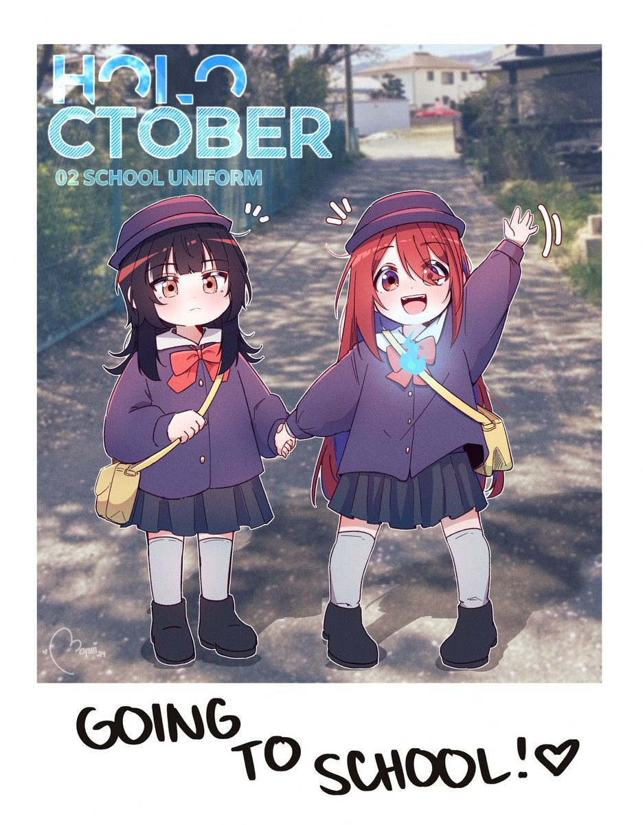 Meyshi29's tweet photo. School Uniforms! #holoctober
#ShiorinSketch #BloodflameArt https://t.co/3phrQcOYMD