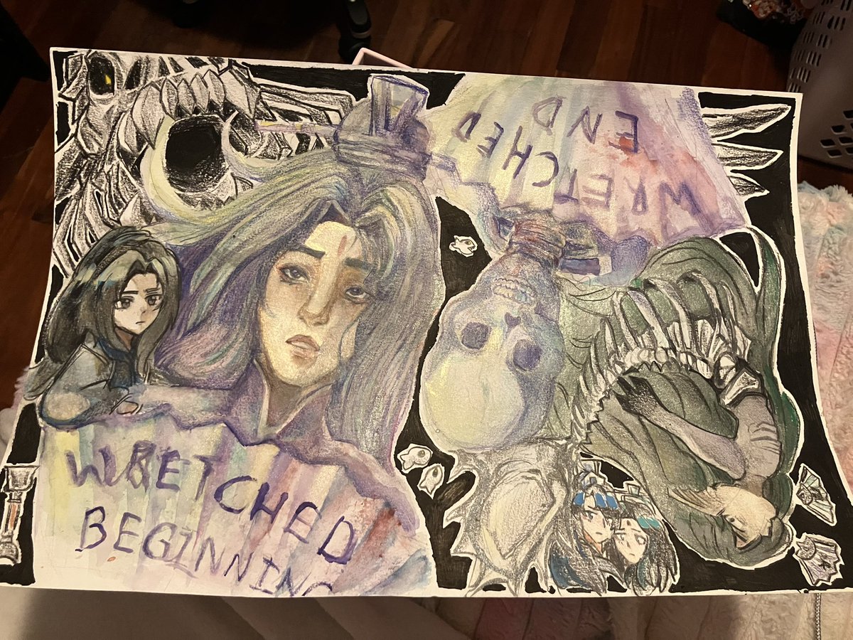 AsleepOli's tweet photo. Just finished this for art </3 I can’t get a good photo #tgcf #shiqingxuan #shiwudu #mingyi #hexuan #beefleaf https://t.co/sWI74GhFZM