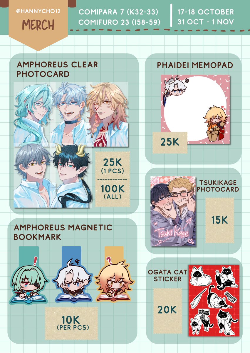 hannycho12's tweet photo. [🔁&amp;🩵] (1/2)
CF23 Pre-Order batch 2 is open!

📅Deadline: 2 Oct - 15 Oct 2026
🛒Pick-Up only!
📍Udang Mentega - I58-59 (Both days)
🔗: https://t.co/cpIWnNwJ8A 
✨Hoyoverse, Haikyuu!, Shugo Chara, Clamp, Ouran High School, Devil May Cry

 #cf23 #comifuro23 #CF23catalougue https://t.co/00OhOfWyzZ