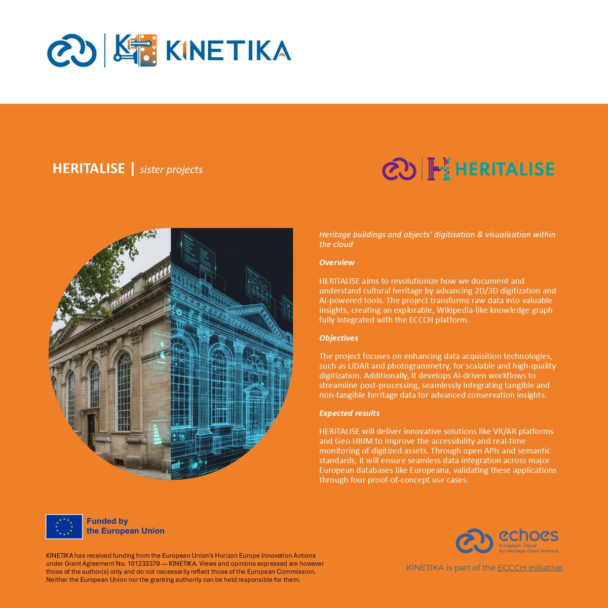 kinetikaproject's tweet photo. Continuing our Sister Projects Campaign, meet @heritalise! 🏛️🌐
🔗Discover more here: https://t.co/GuiiklK7hn

This project is part of the #Eccch initiative, coordinated by the @echoes_eu project.

#KINETIKAEcch #EchoesEcch #CulturalHeritageCloud #SisterProjects https://t.co/aRt5IkswZi