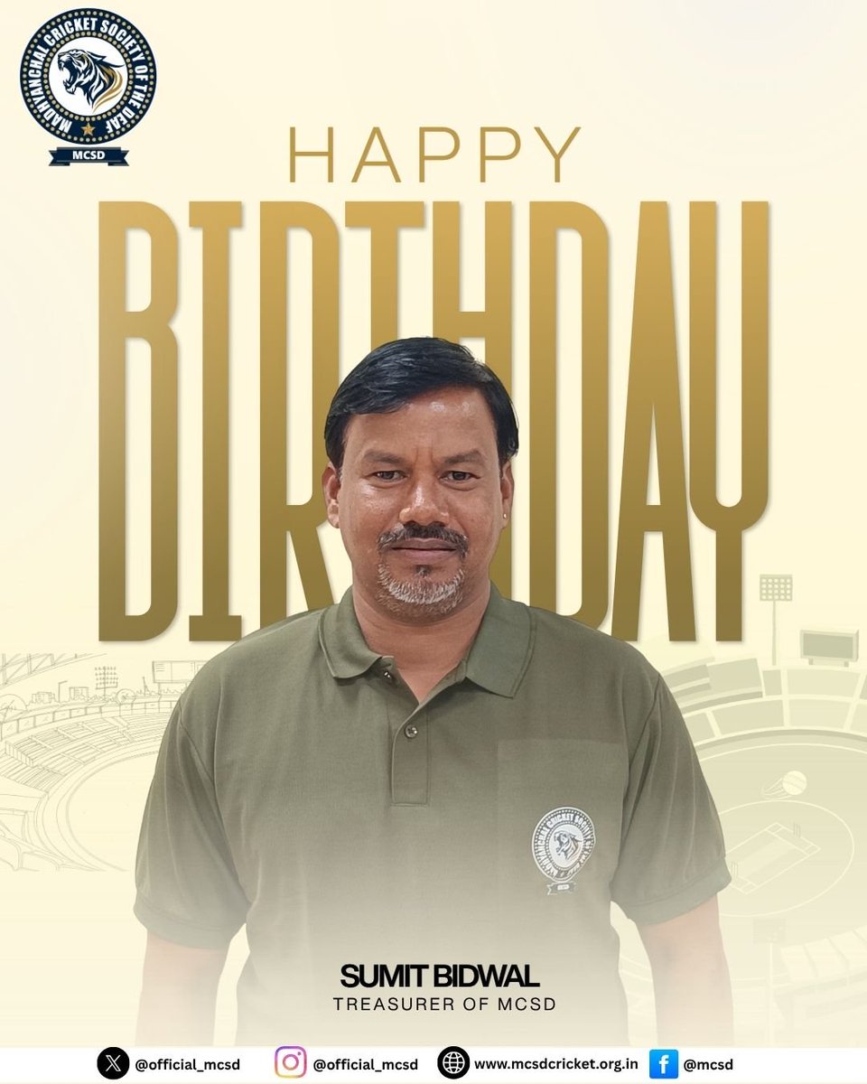 official_mcsd's tweet photo. Here's wishing Treasure of Sumit Bidwal a very happy birthday. 🎂 👏💐

#MCSD #MPCA #HAPPY #BIRTHDAY #WISHING https://t.co/Tn5WkW9WJ2