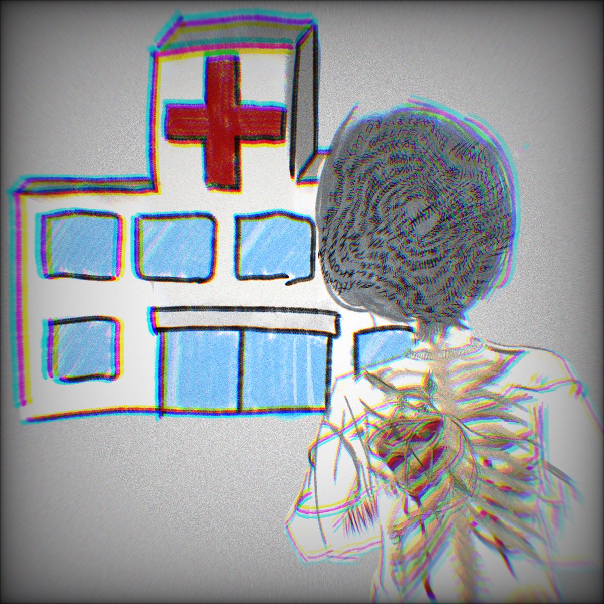 1o___4_'s tweet photo. 加工を試したみたいだけのお絵描き
あれです、病院行く時の自分再現 https://t.co/P3L22j1fwH