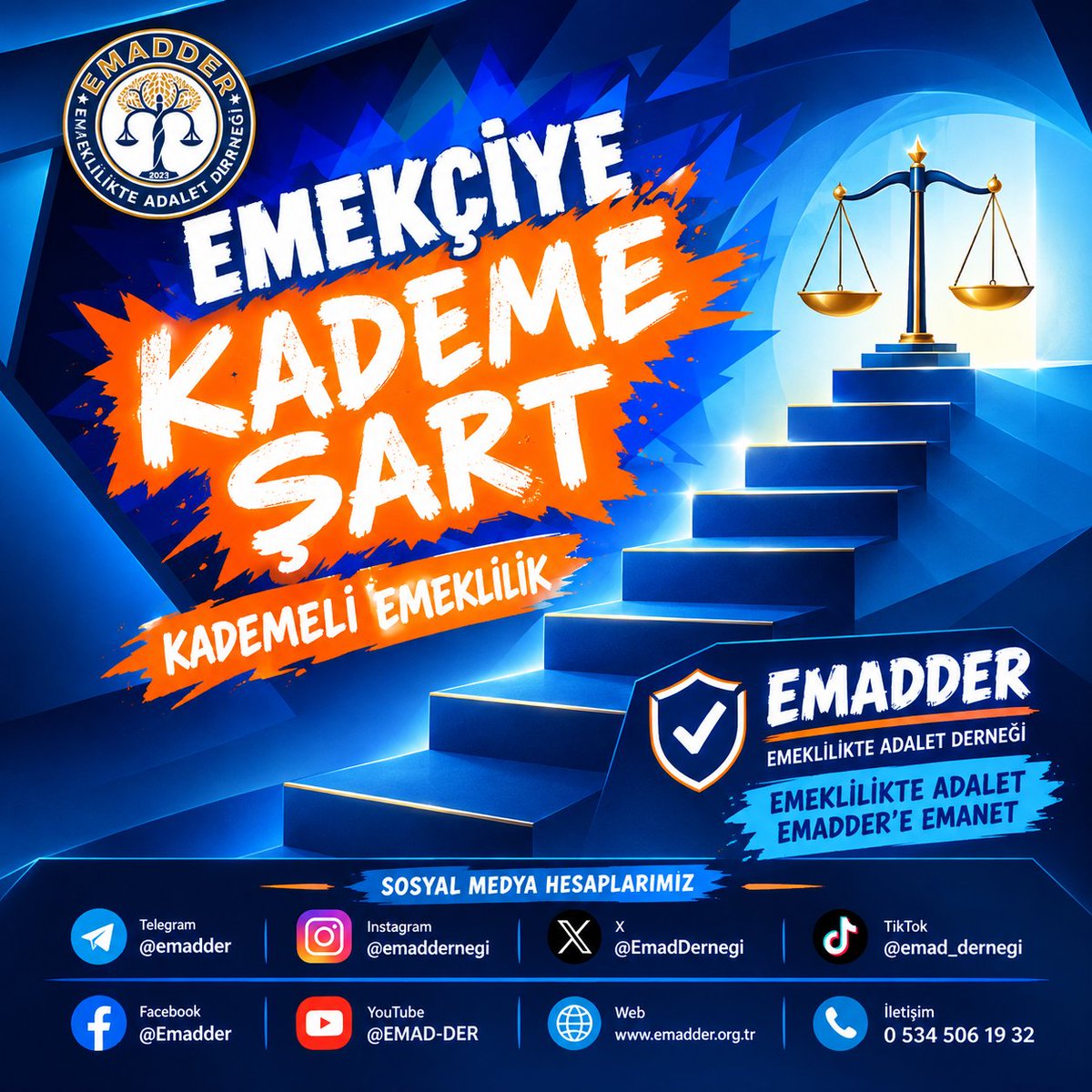 Ersin_Dede04's tweet photo. Emeği yok saymak, sosyal devleti zedeler.
Kademeli emeklilik, bu yok sayılmışlığa son verecektir.
Mağduriyetin çözümü yasada değilse nerede?

@EmadDernegi
#KademeMeclisinişi
@RTErdogan
@isikhanvedat
@TBMMresmi
@dbdevletbahceli
@csgbakanligi https://t.co/JbHrx1wCh9