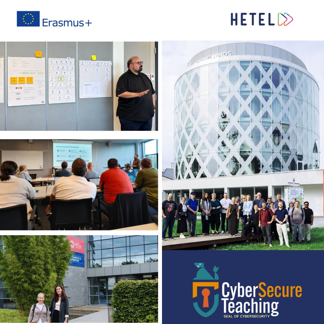 HETELFP's tweet photo. 🔐 Safer digital learning environments start with teacher training.
HETEL joined eight European partner organisations in Diepenbeek, Belgium, for a working meeting of the #Erasmus+ #CyberSecure Teaching project.
👉 https://t.co/5WBf2HuxMQ
#ErasmusPlus https://t.co/ONyQ9Mgrxx