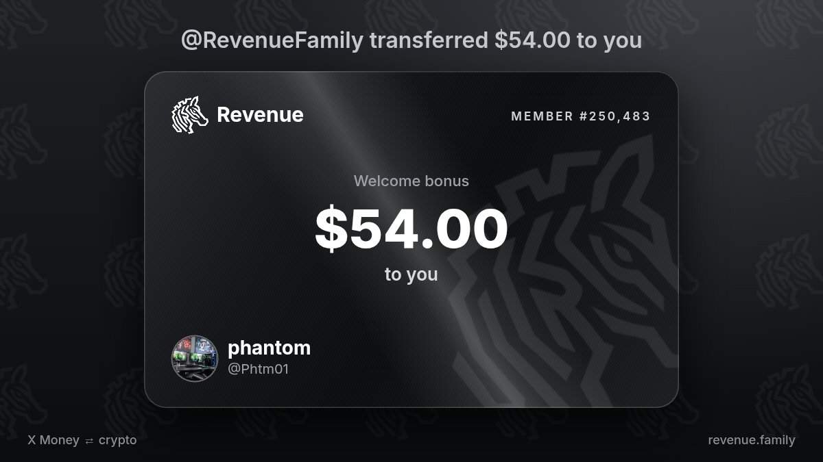 Phtm01's tweet photo. Showing $54.00 from @RevenueFamily https://t.co/fmkv65F3Ql