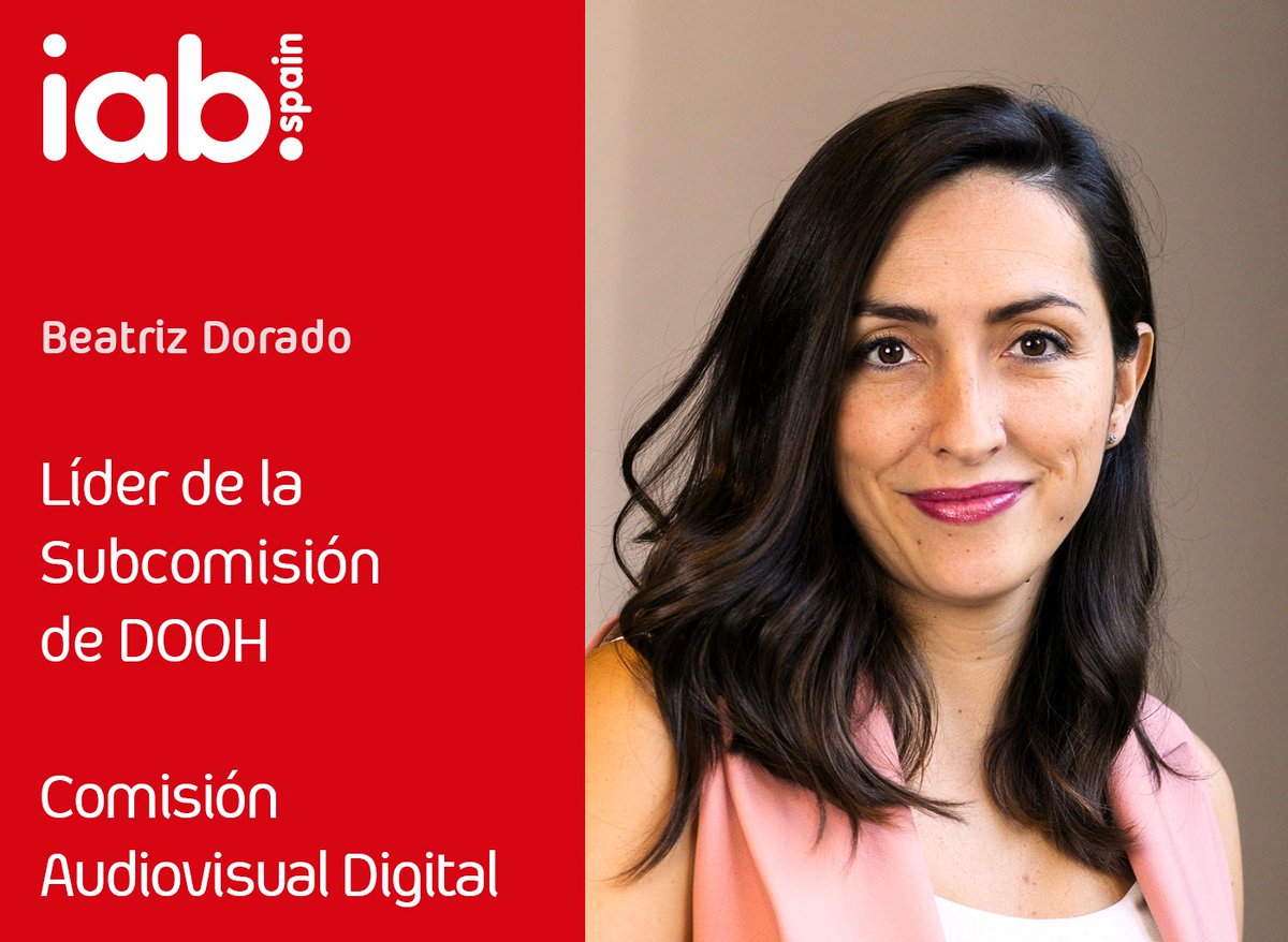 IAB_Spain's tweet photo. Beatriz Dorado, OOH Media Director en @Havas_ES Media Network, ha sido elegida Líder de la Subcomisión de DOOH, perteneciente a la Comisión Audiovisual Digital de IAB Spain.

Desde la asociación, le damos la enhorabuena. 👏

https://t.co/t5Uhi5SSnS https://t.co/v0rj6gQLcp
